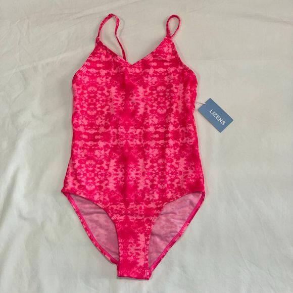 Girls Pink Tie Dye One Piece Swimsuit NWT - Picture 3 of 10